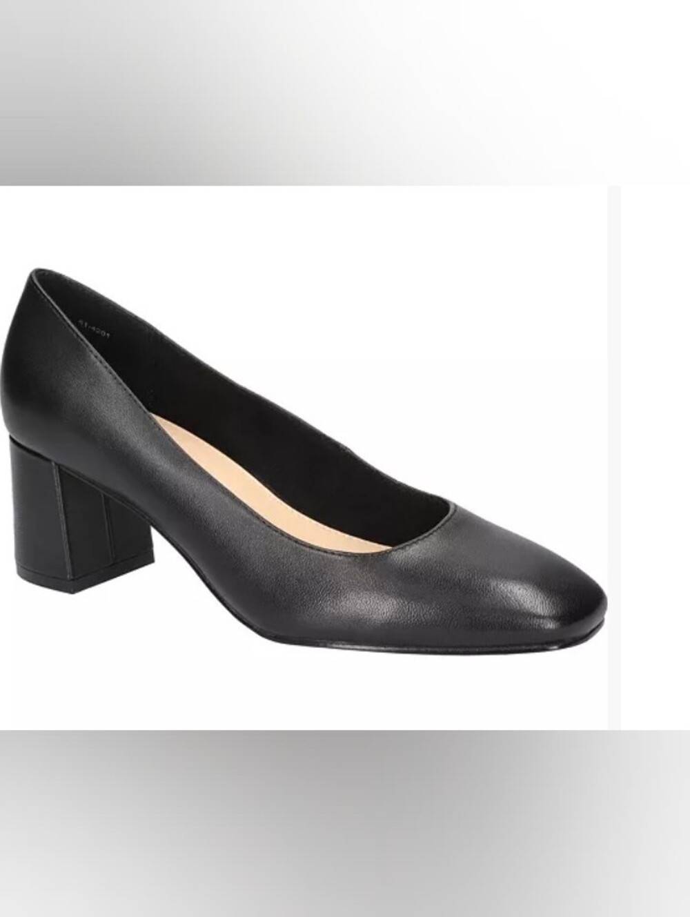 Bella Vita Jillian Black Leather Block Heel Pump Square Toe NWB Comfort Classic
